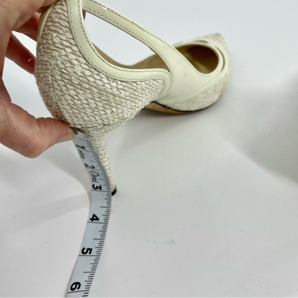 JIMMY CHOO Hickory Tweed Patent Leather Old Money Point-toe Pumps Heels Size 39 - Picture 15 of 16